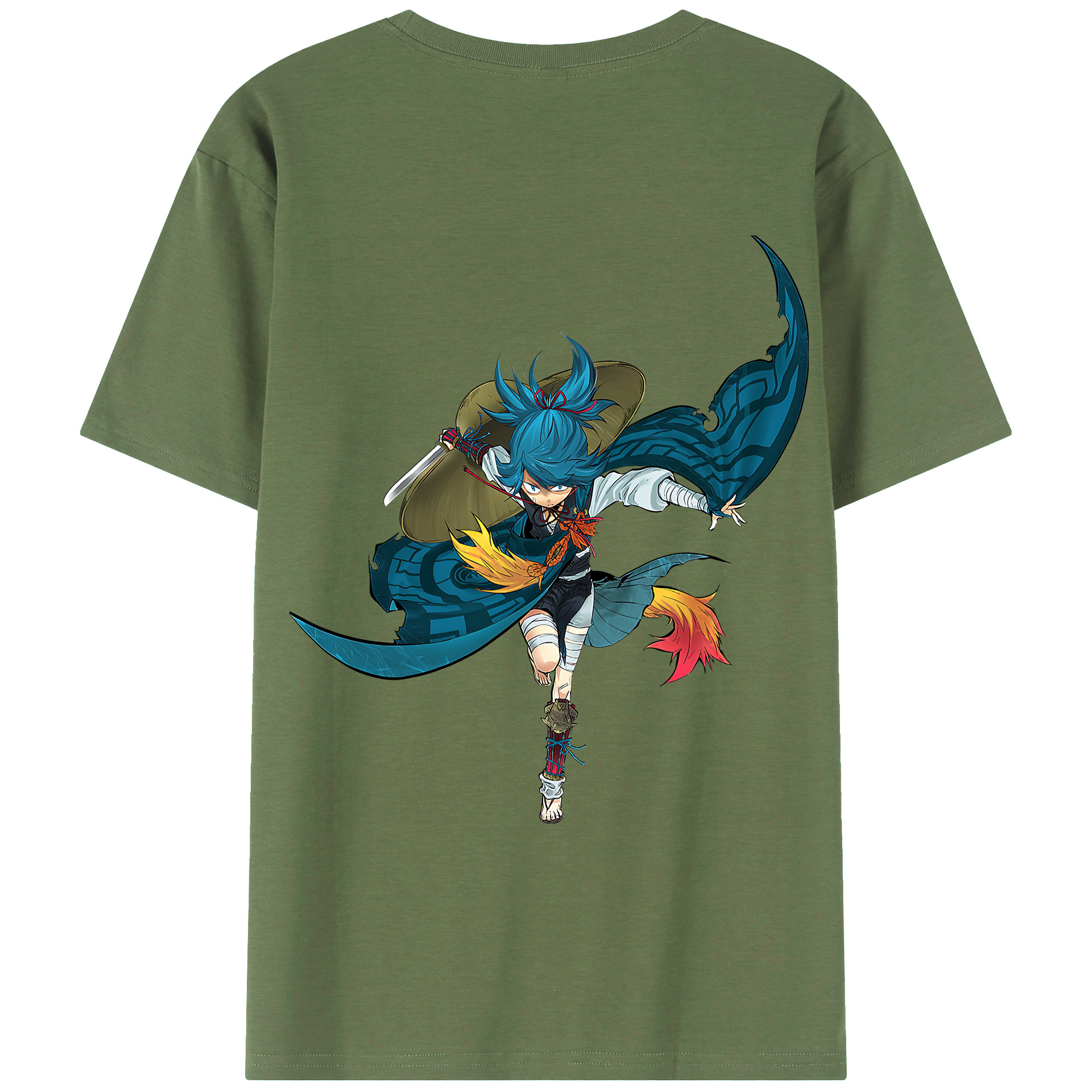 （画像用） 刀剣乱舞 Touken Ranbu 綿100％ メンズ半袖Tシャツ（バックプリント） 通気性